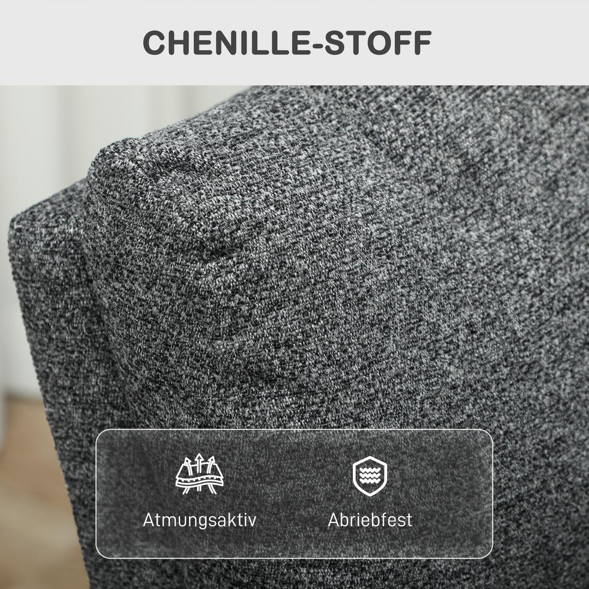 RELAXSESSEL Polyester Grau - Grau, Textil/Metall (63/98/91cm) - HOMCOM