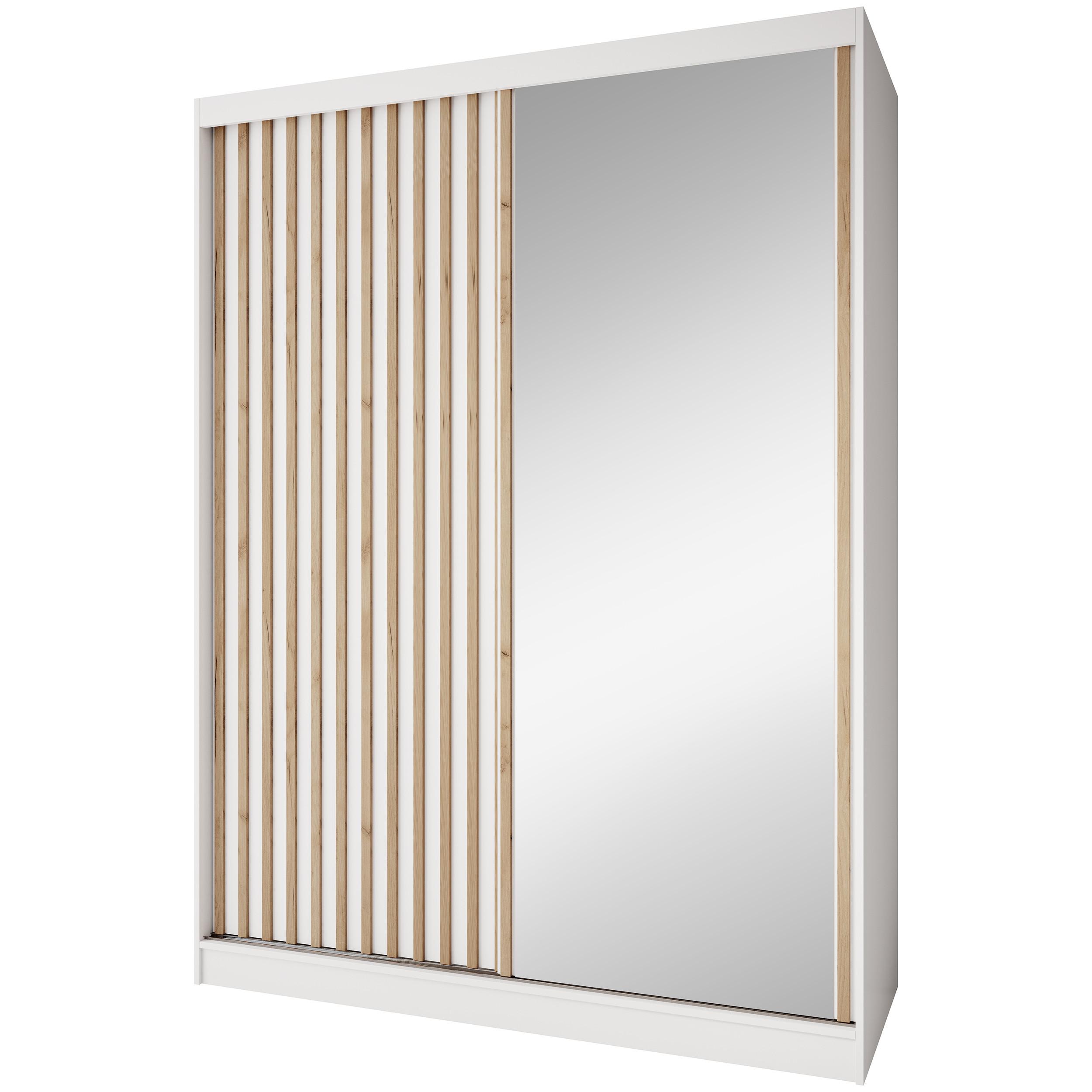 SCHWEBETÜRENSCHRANK Donatello mit 2 Türen und Schubkasteneinsatz, 160 cm, Weiß+eiche Artisan - Weiß/Eiche Artisan, Holzwerkstoff (160/205/60cm) - Beautysofa