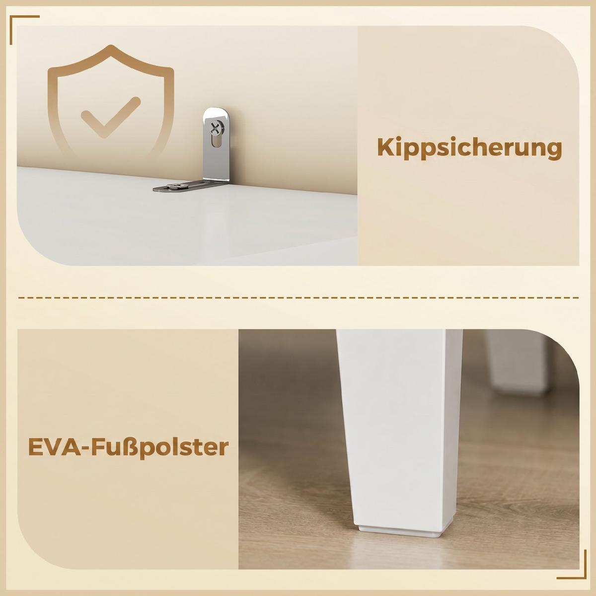 BADEZIMMERSCHRANK MDF Metall Weiß - Weiß, Holzwerkstoff/Metall (30/170/60cm) - HOMCOM
