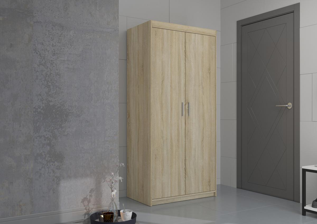 KLEIDERSCHRANK Storicos Sonoma Eiche 89,7/190,5/53 cm - Modern 2-türig - Sonoma Eiche, Holzwerkstoff/Kunststoff (89.8/190.6/53cm) - AX Living