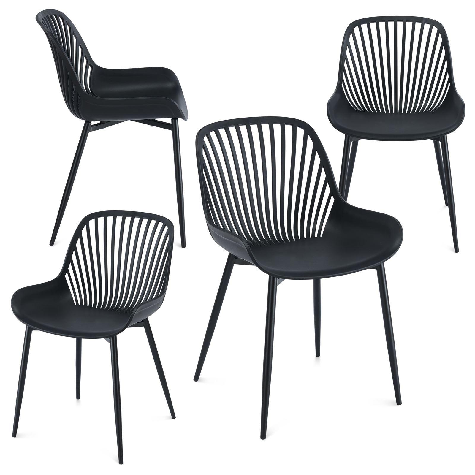 GARTENSTUHL VERDE 4er-Set schwarz - Schwarz, Textil (50/82/57cm) - IDIMEX