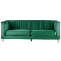3-SITZER-SOFA Samtstoff Grün Arvika - Grün, Textil (204/75/78cm) - Beliani