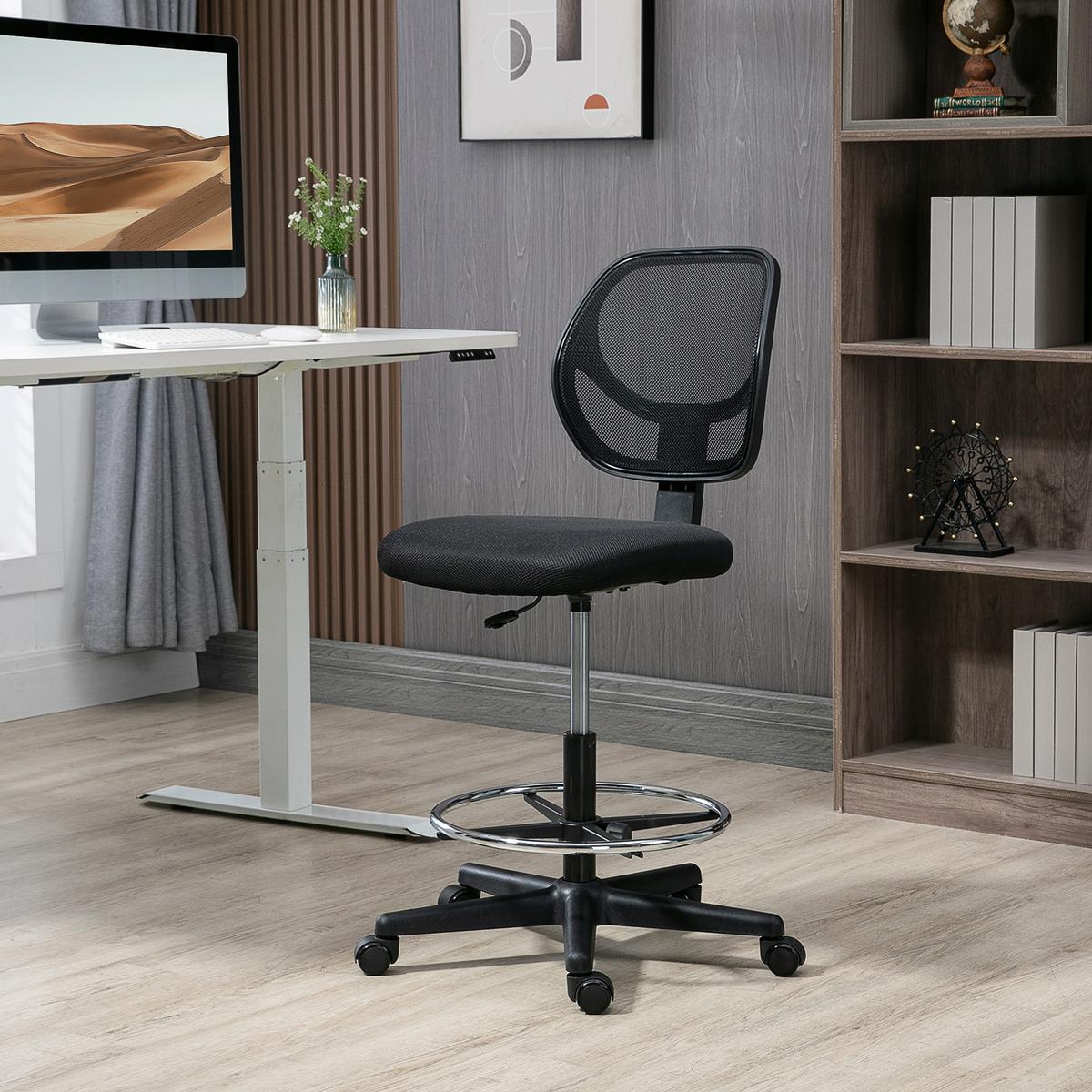 BÜROSTUHL, Ergonomischer, Schwarz - Schwarz, Textil (61/113/59cm) - Vinsetto