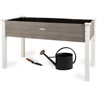 HOCHBEET aus Holz für Garten & Balkon, rechteckig mit Vlies-Folie - Weiß, Holz (124/75/63cm) - WONDERMAKE