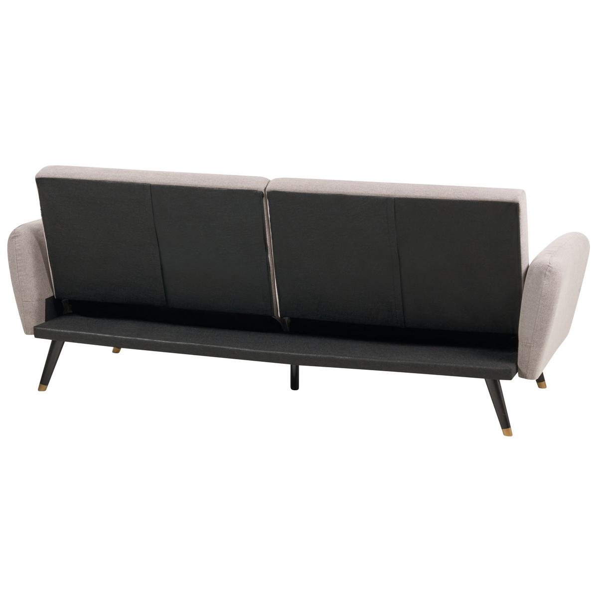 3-SITZER-SCHLAFSOFA Samtstoff hellbraun Vimmerby - Braun, Textil (212/90/80cm) - Beliani