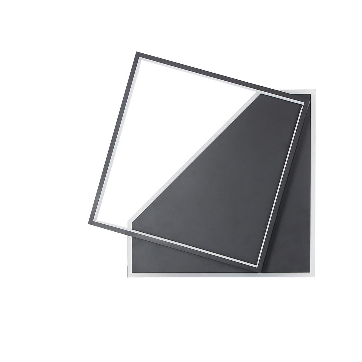 LED-DECKENLEUCHTE Alexander 48/48/6 cm - Schwarz, Metall (48/48/6cm) - Nettlife
