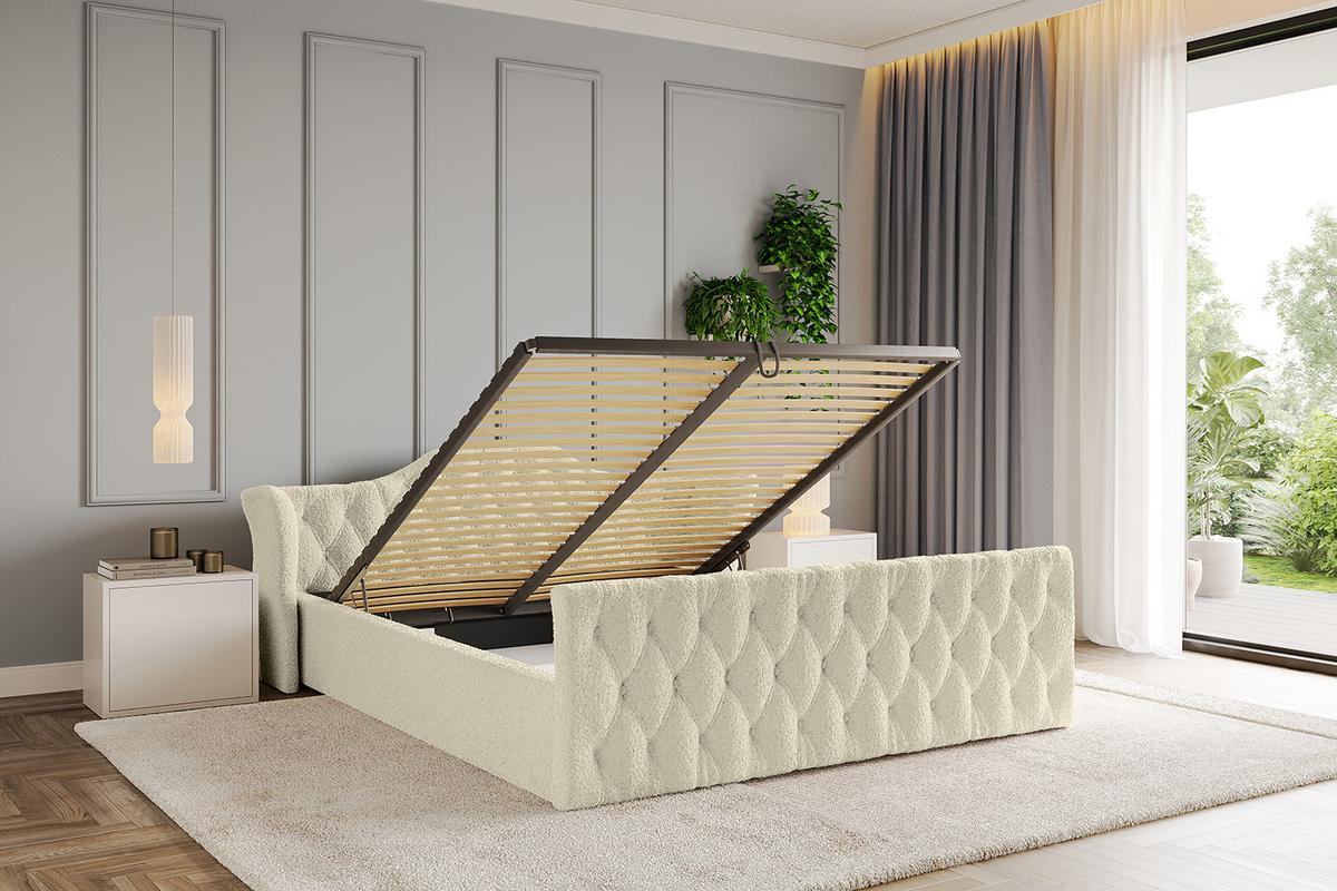 POLSTERBETT mit Bettkasten, Fußteil und Lattenrost, Boxbett ohne Matratze - ZORAN-Z-V1 120x200 Beige - Taupe, Holzwerkstoff/Textil (120/200cm) - ALTDECOR