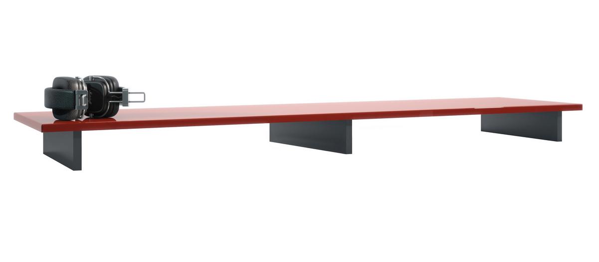 TVAUFSATZ Game Schwarz matt / Bordeaux Hochglanz - Bordeaux/Schwarz, Holzwerkstoff (138.5/9.5/34.5cm) - Vladon