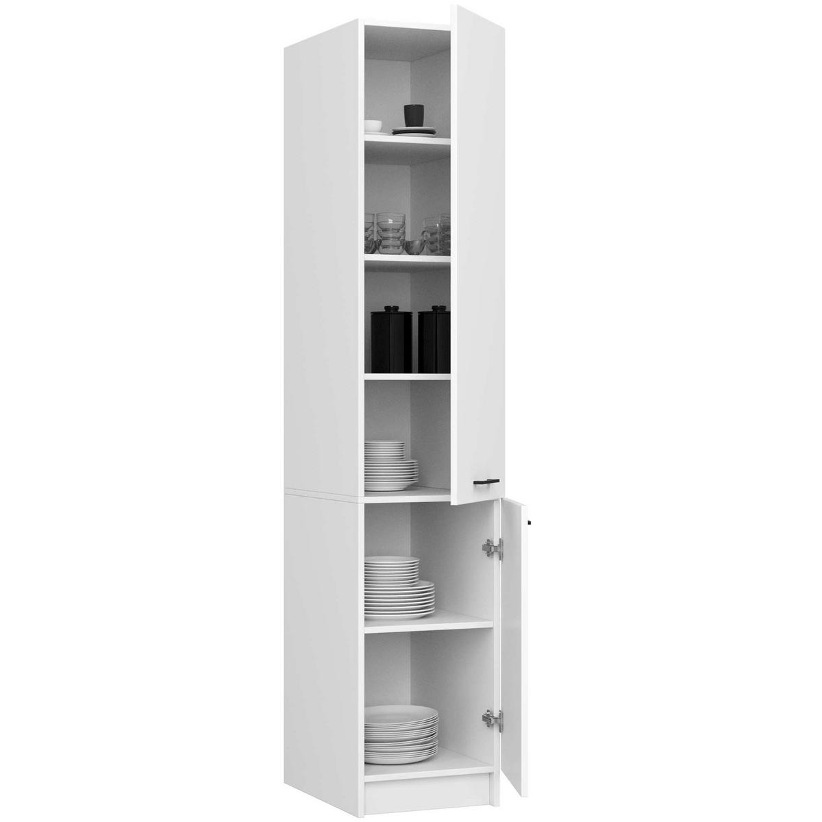 HOCHSCHRANK Weiß, Weiß 205/40/57 - Weiß, Holzwerkstoff (40/205/57cm) - RAUMHIRSCH FURNITURE