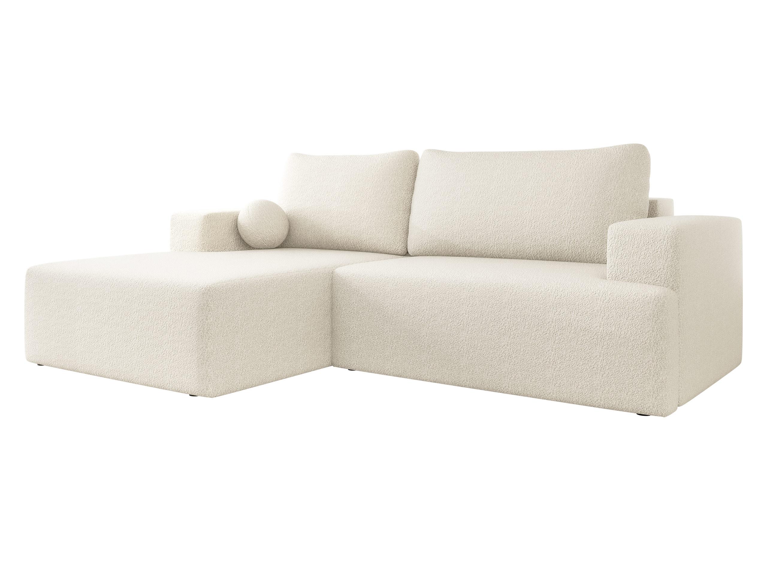 ECKSOFA Mivo, Seite: Links - Creme/Schwarz, Holz/Kunststoff (266/163cm) - MIRJAN24