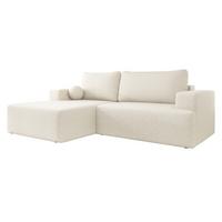 ECKSOFA Mivo, Seite: Links - Creme/Schwarz, Holz/Kunststoff (266/163cm) - MIRJAN24