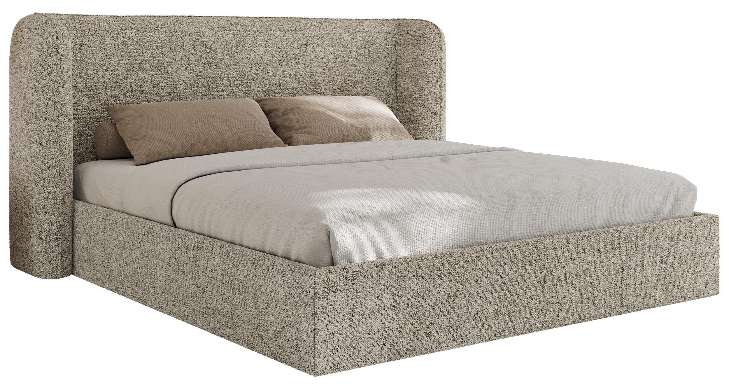POLSTERBETT EMORA CLASSIC 200/200 - Beige Strukture - Multipocket-Matratze - Beige, Textil (200/200cm) - MKS