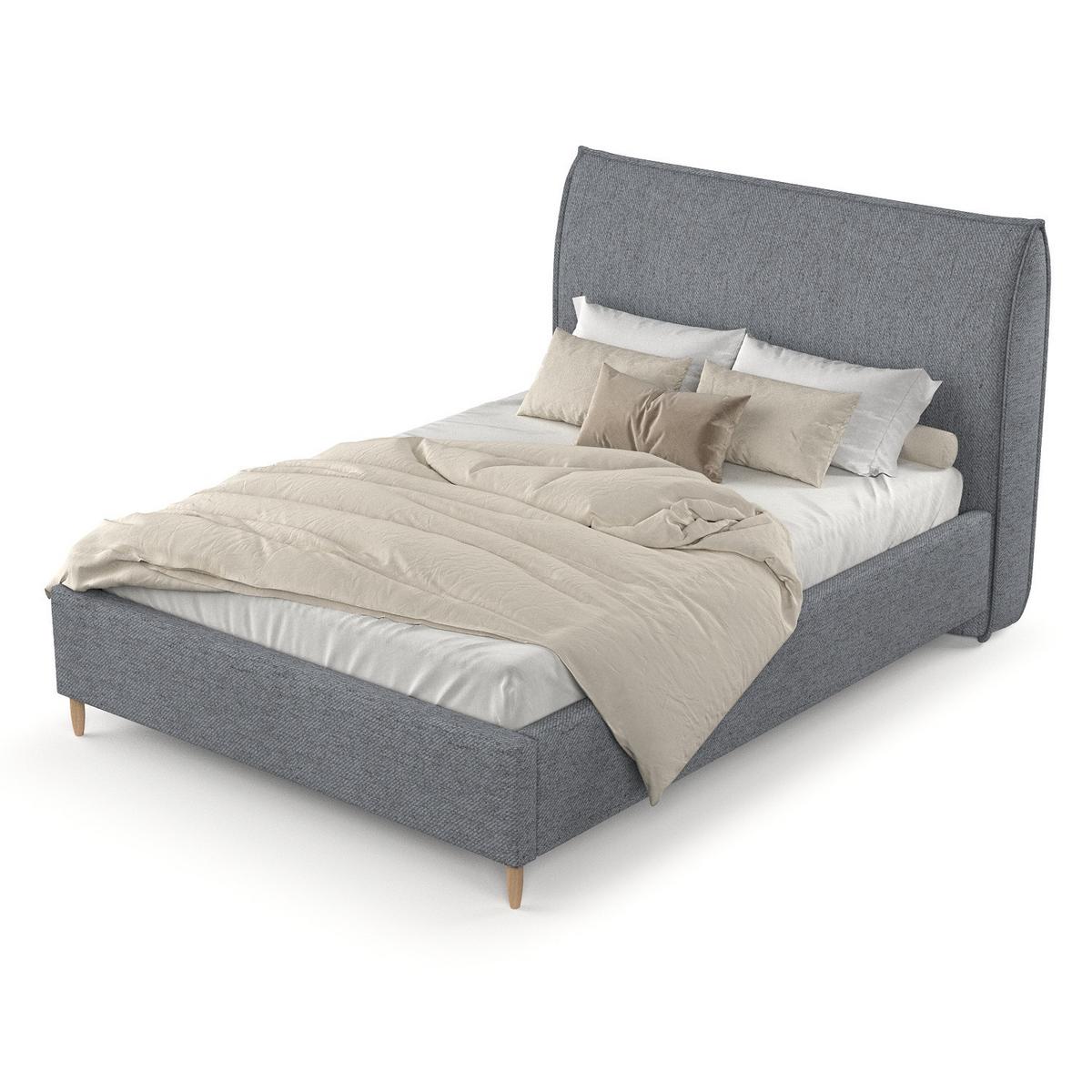 POLSTERBETT Mira 160/200 cm Grau im Neve Stoff - Naturfarben/Grau, Holz/Holzwerkstoff (160/200cm) - AltaBeds