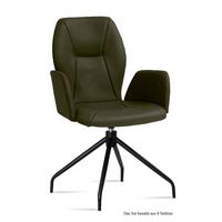 ARMLEHNSTUHL drehbar (8er-Set) Dorett 58x92x60 Schwarz/Khaki - Dunkelgrün/Schwarz, Kunststoff (60/92/58cm) - 58aufmkessel