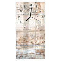 WANDUHR aus Glas 30x60 cm - Holz - Beige, Glas (30/60/0.4cm) - TULUP
