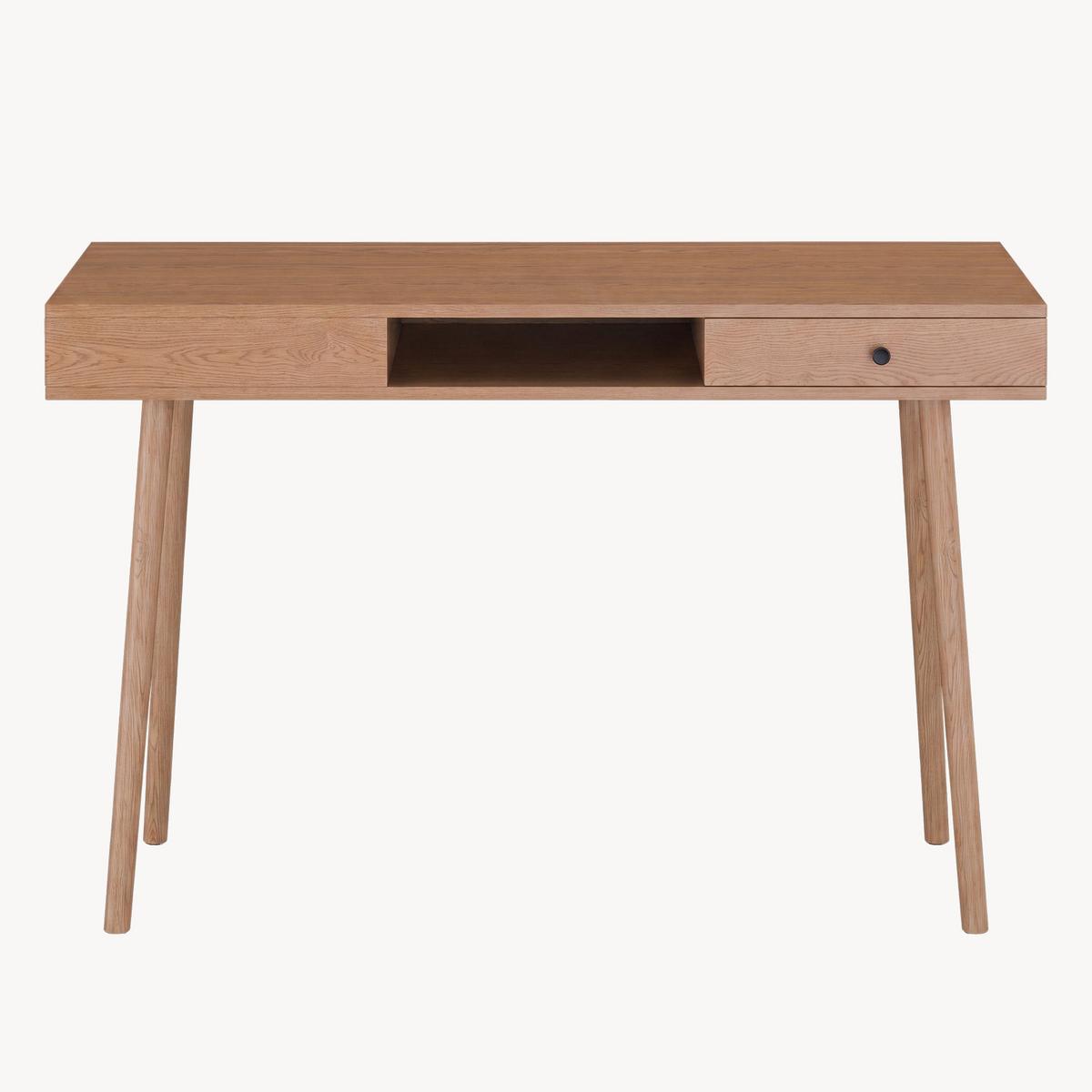 SCHREIBTISCH Habo - Dunkelbraun, Holzwerkstoff/Metall (48/115/75cm) - [en.casa]