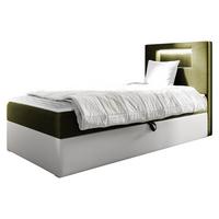 BOXBETT Gold Junior 1, Seite zum Öffnen des Bettkastens: Rechts - H3 - Weiß/Grün, Holz (90/200cm) - MIRJAN24