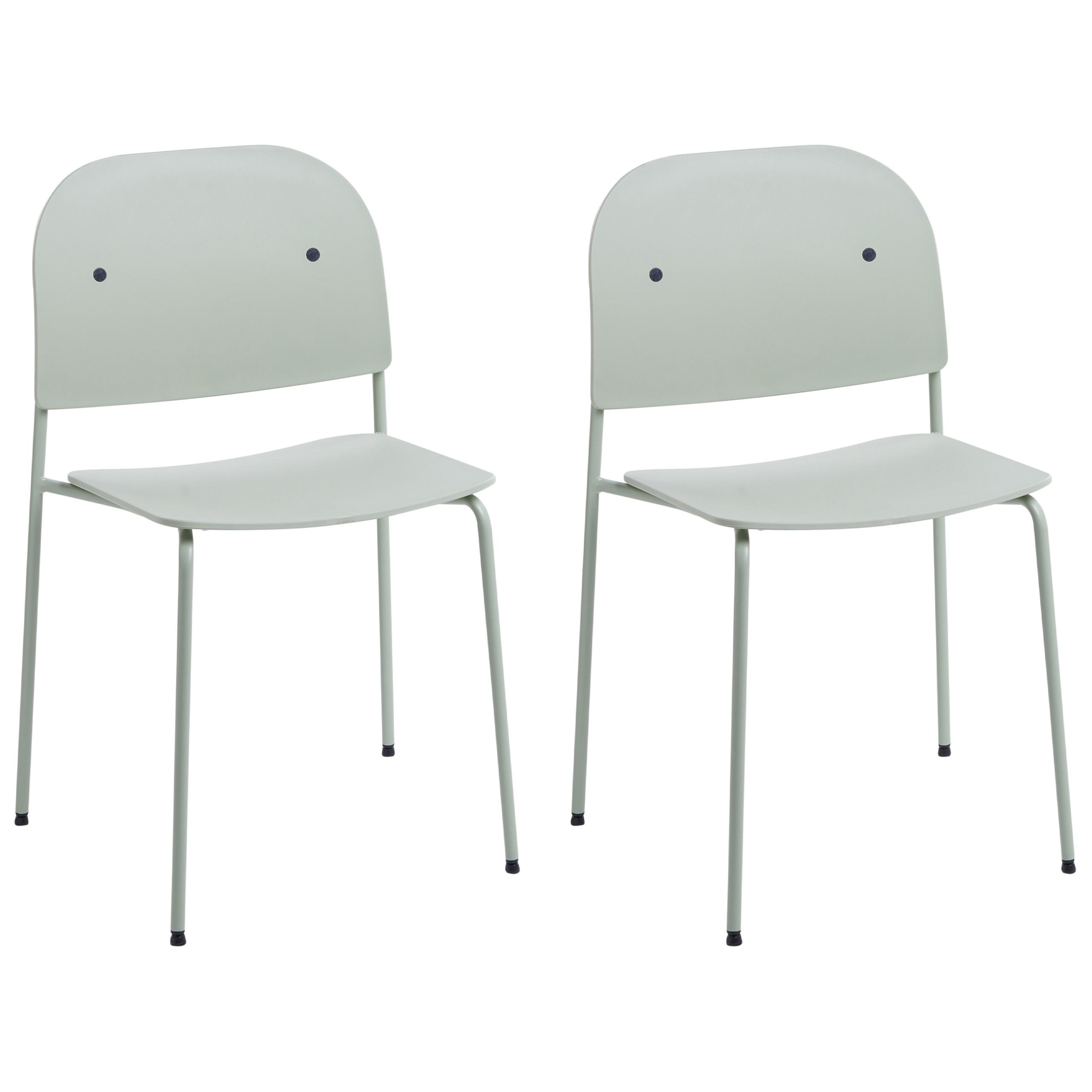 ESSZIMMERSTUHL 2er-Set Metall Mintgrün Windust - Mintgrün, Metall (51/81/50cm) - Beliani