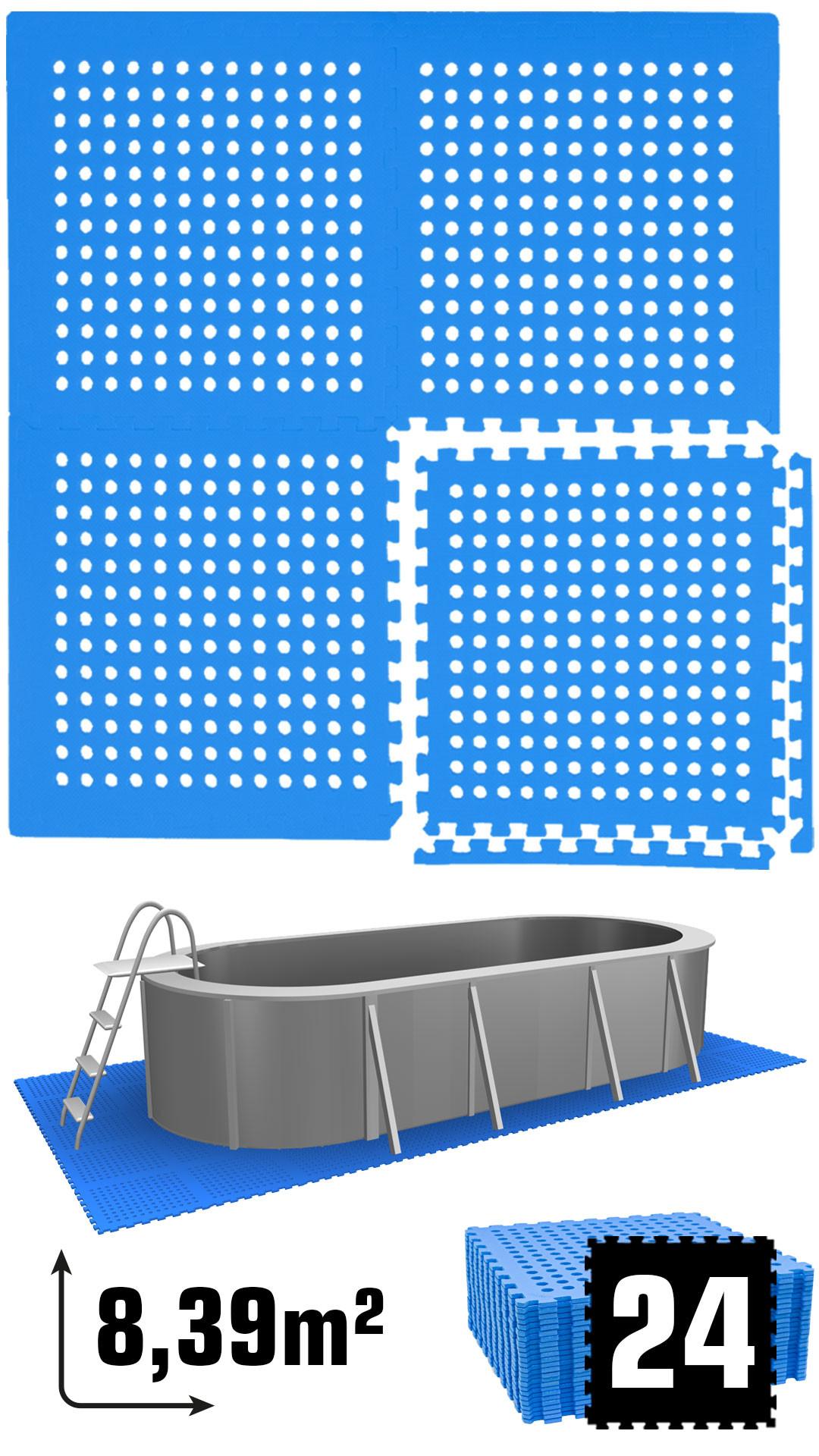 POOLMATTEN 8,4m² 24 EVA Matten 62 cm Blau - Blau, Kunststoff (62/62cm) - eyepower