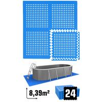 POOLMATTEN 8,4m² 24 EVA Matten 62 cm Blau - Blau, Kunststoff (62/62cm) - eyepower