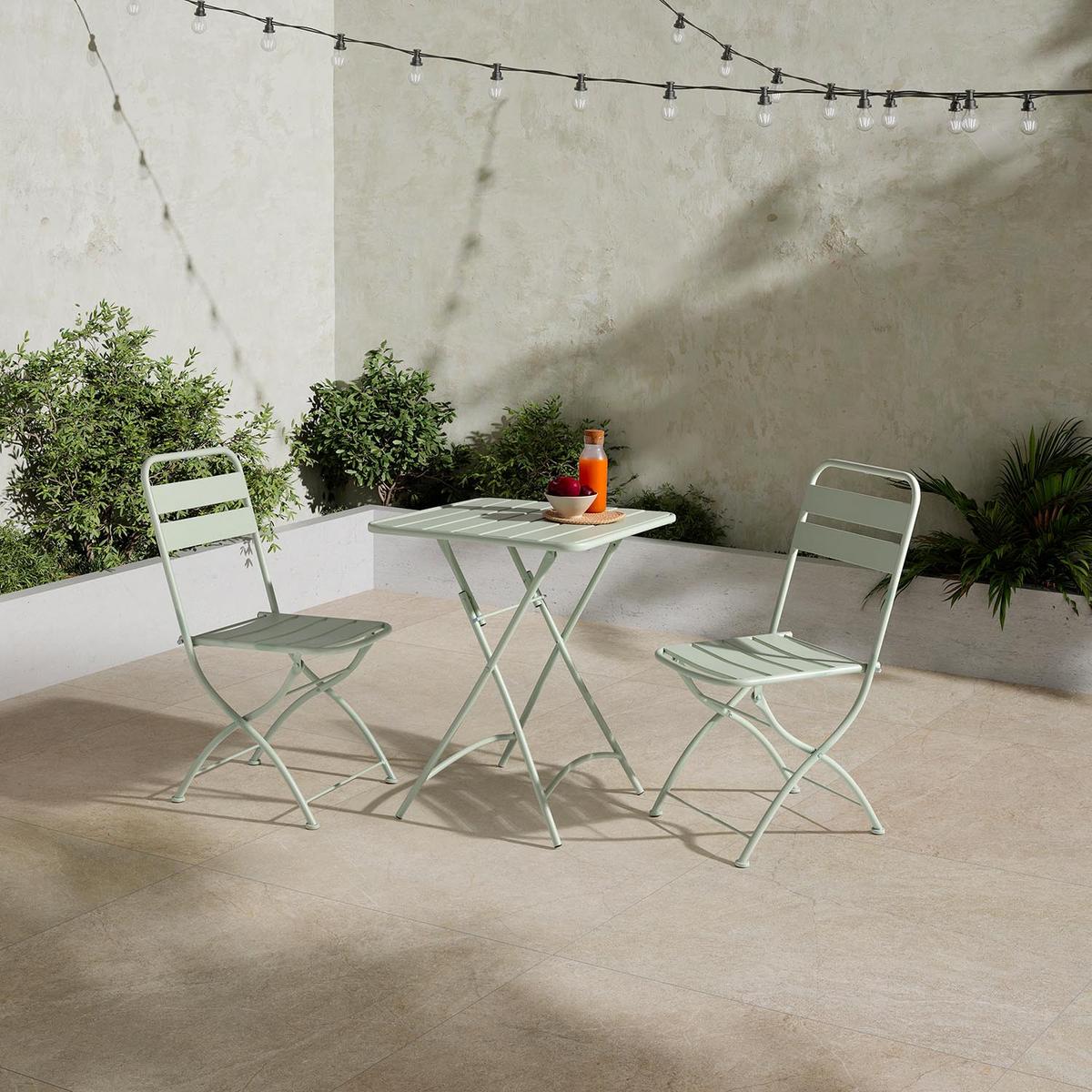 BALKONSET Perla 3-teiliges - Grün, Metall - VS Venta-stock