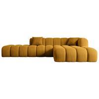 ECKSOFA Ottomane Rechts OLEA-L2 - 289x176x71 cm Senfgelb - Currygelb/Schwarz, Holzwerkstoff/Kunststoff (289/176cm) - ALTDECOR