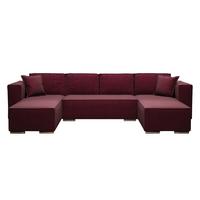 WOHNLANDSCHAFT Vinoria Bordeaux 327/180/82 cm mit Schlaffunktion - Chromfarben/Bordeaux, Textil/Metall (327/82/180cm) - AX Living