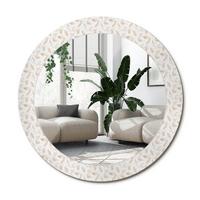 SPIEGEL Rund Ø 70 cm mit Aufdruck - Creme, Glas (70/70/0.4cm) - Wallfluent