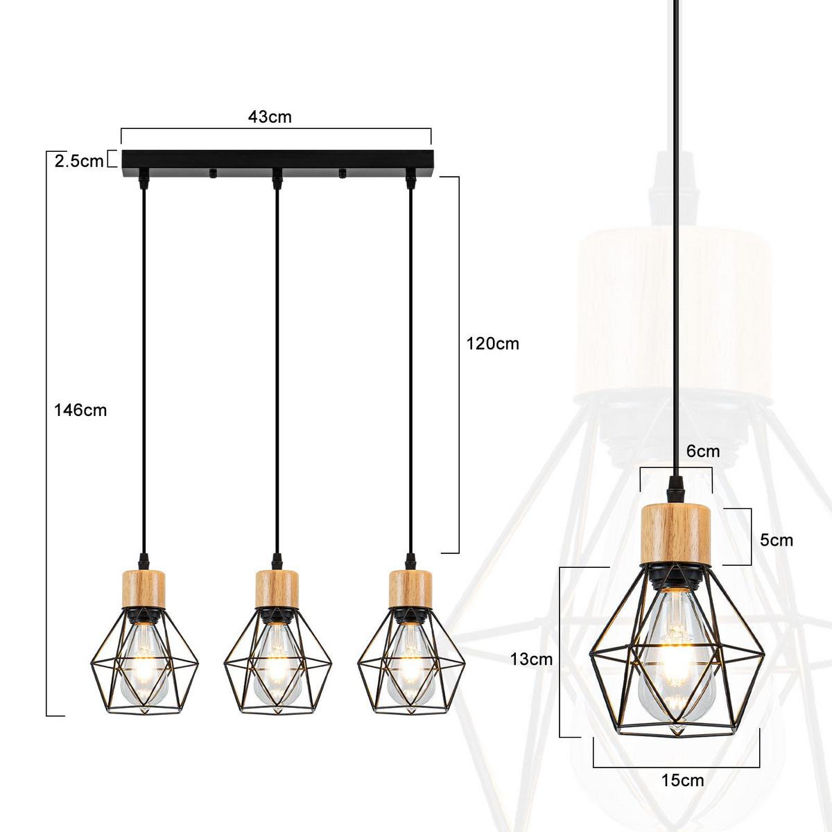 PENDELLEUCHTE BERG Ⅲ 43/15/146 cm - Schwarz, Metall (43/15/146cm) - Nettlife