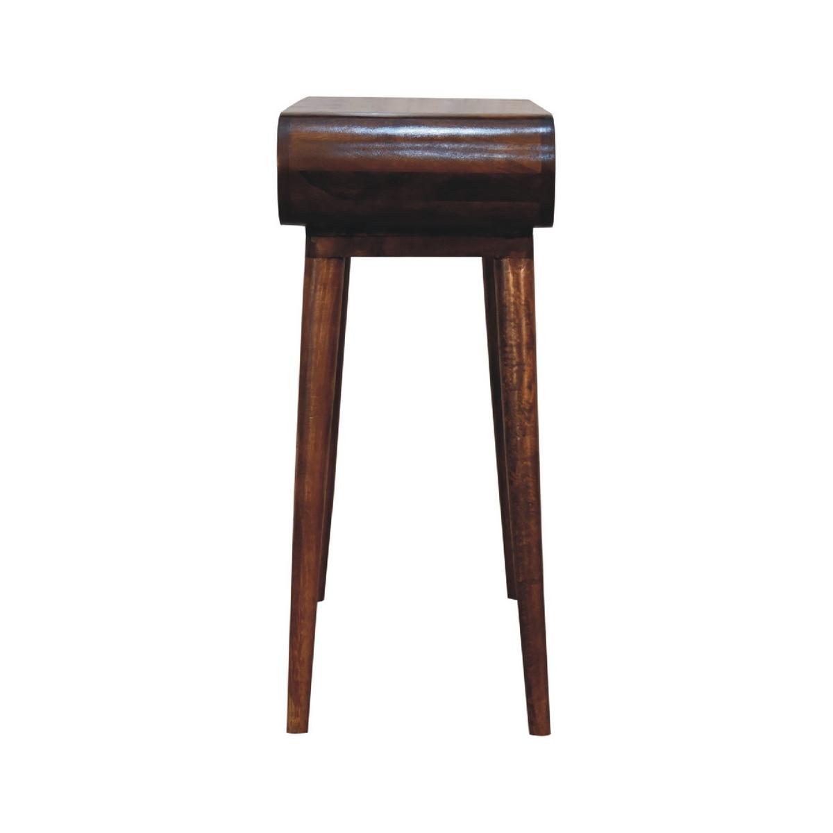 KONSELENTISCH aus Massivholz, Offener Lagerraum, Braun - Kastanienfarben/Messingfarben, Holz/Metall (35/90/80cm) - Artisan Furniture