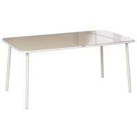 GARTENTISCH 160/90 cm Metall Hellbeige Caravino - Beige, Metall (160/90/74cm) - Beliani