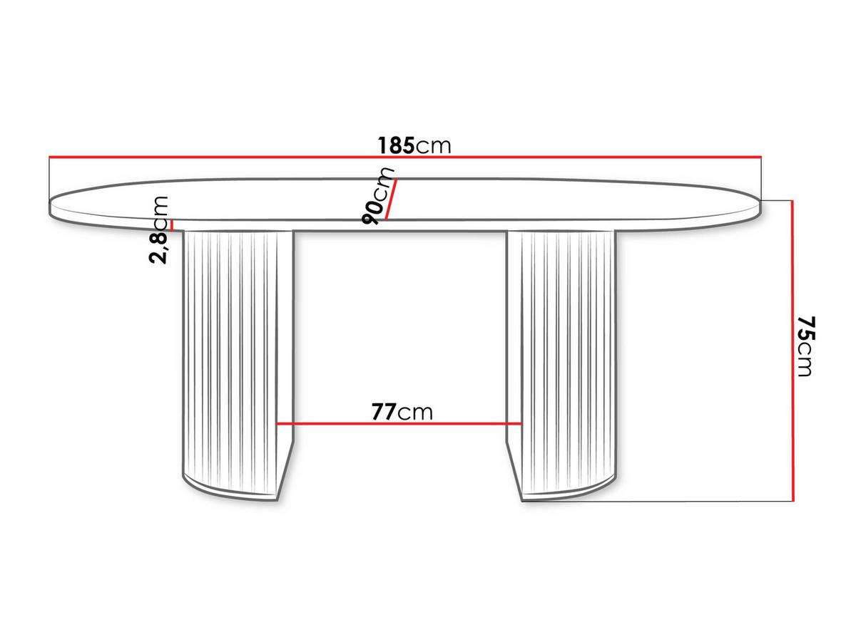 ESSTISCH Wotkon - Schwarz, Holzwerkstoff (185/90/75cm) - MIRJAN24