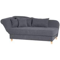 RECAMIERE mit Armteil links klappbar Katia Bezug Veloursstoff Buche natur / anthrazit - Grau, Kunststoff (190/82/88cm) - 58aufmkessel