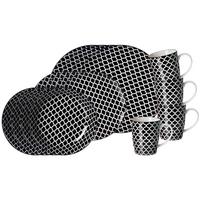 KOMBISERVICE Takeo Swing schwarz-weiß 16-tlg. - Schwarz/Weiß, Keramik (2/2/2cm) - Ritzenhoff Breker