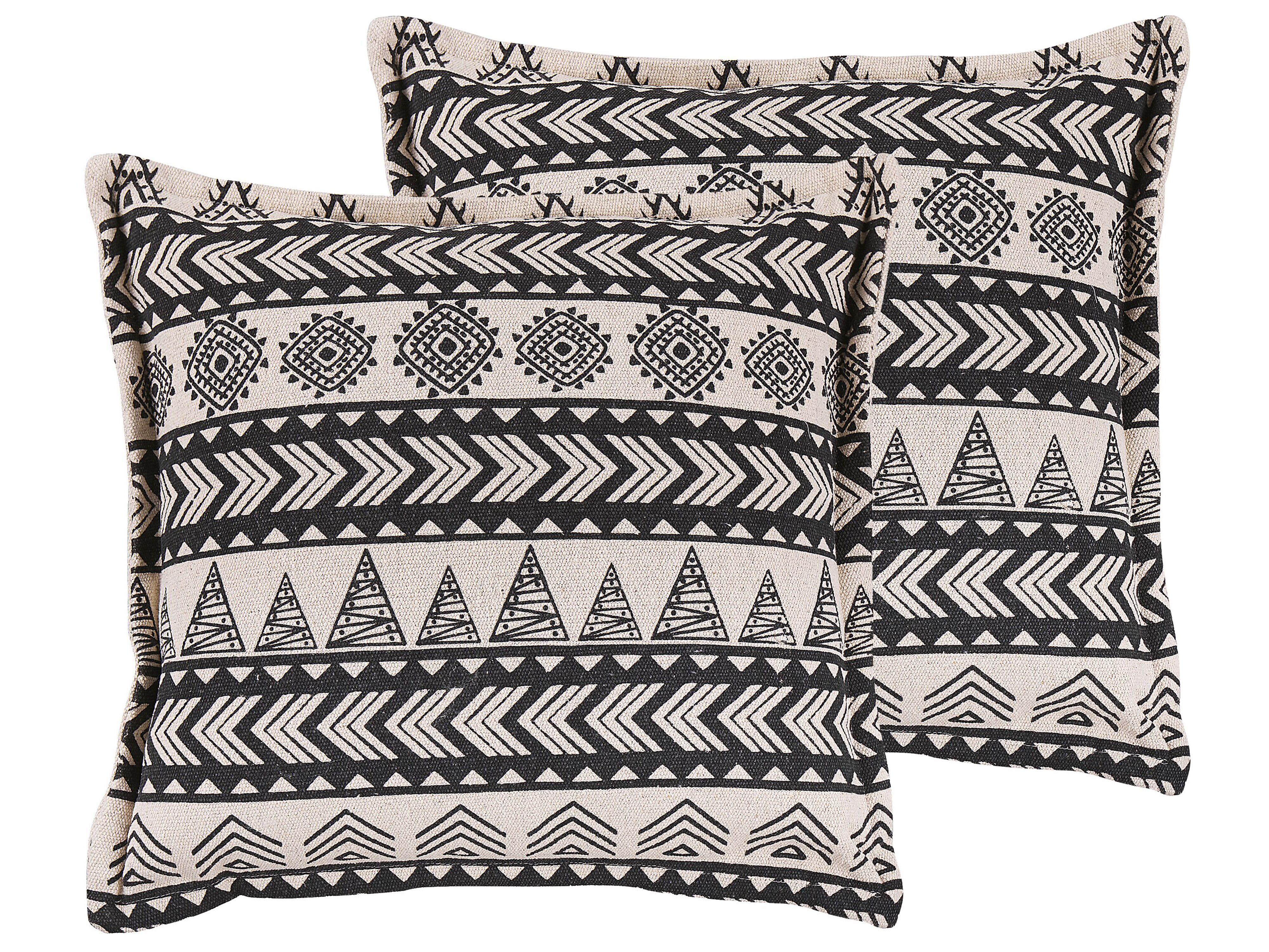 DEKOKISSEN 2er-Set Beige 45/45 cm Hentepe - Beige, Naturmaterialien/Textil (45/45cm) - Beliani