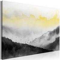 KUNSTDRUCK Schwarz-Weiß 90/60 cm - Gelb/Schwarz, Textil (90/60cm) - KUNSTLOFT