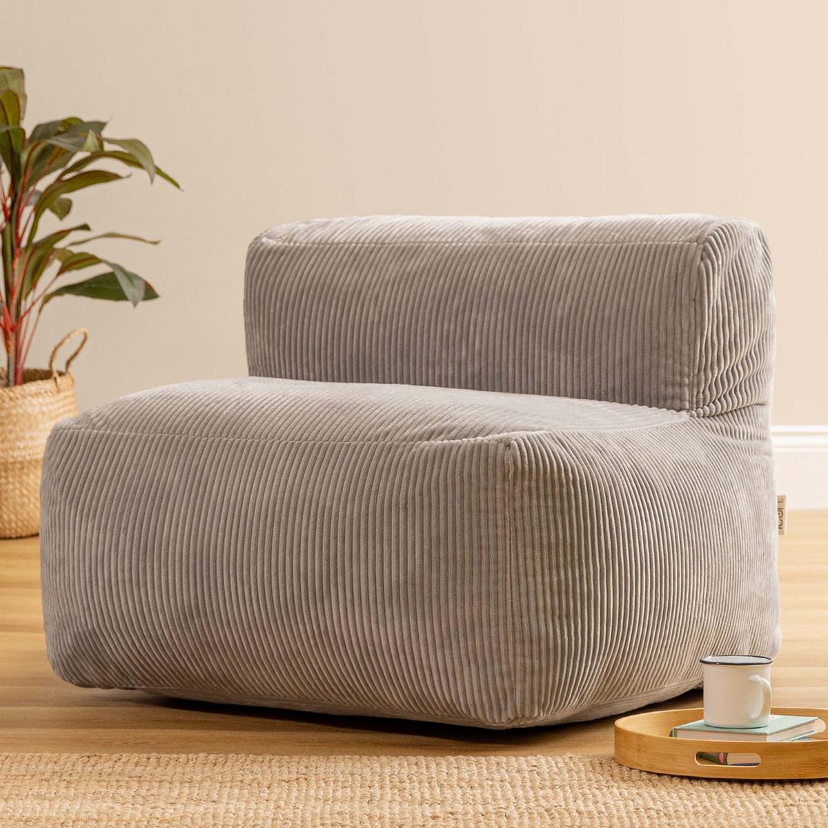 SITZSACK-SESSEL ZEN modular Cord - Grau, Textil (95/68/100cm) - icon