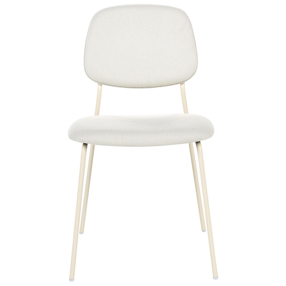 ESSZIMMERSTUHL 4er Set Stoff Cremeweiß Riley - Beige/Weiß, Textil/Metall (48/83/52cm) - Beliani