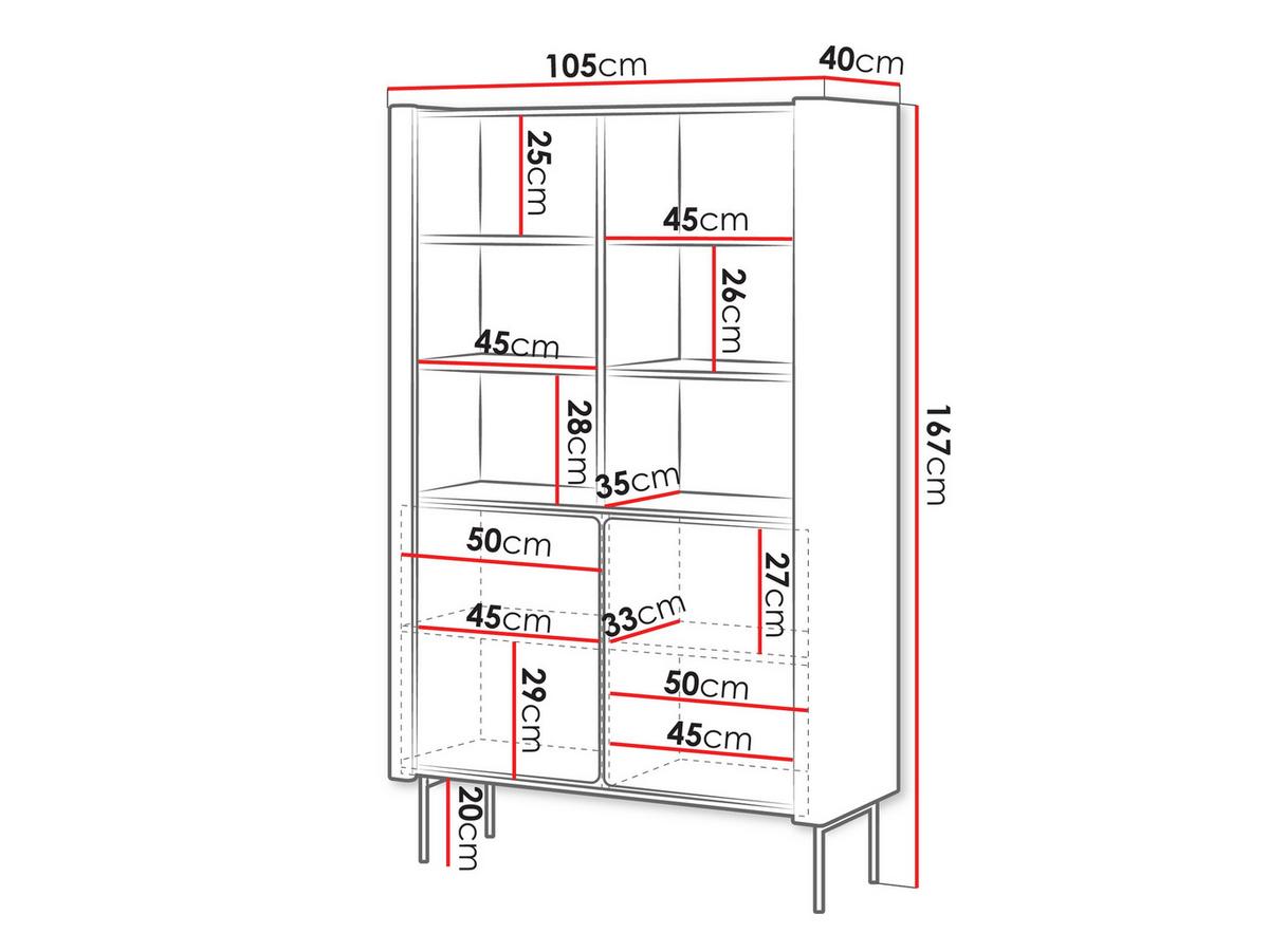 STANDREGAL Wrap R105 - Nussbaumfarben/Schwarz, Holzwerkstoff/Metall (105/167/40cm) - MIRJAN24