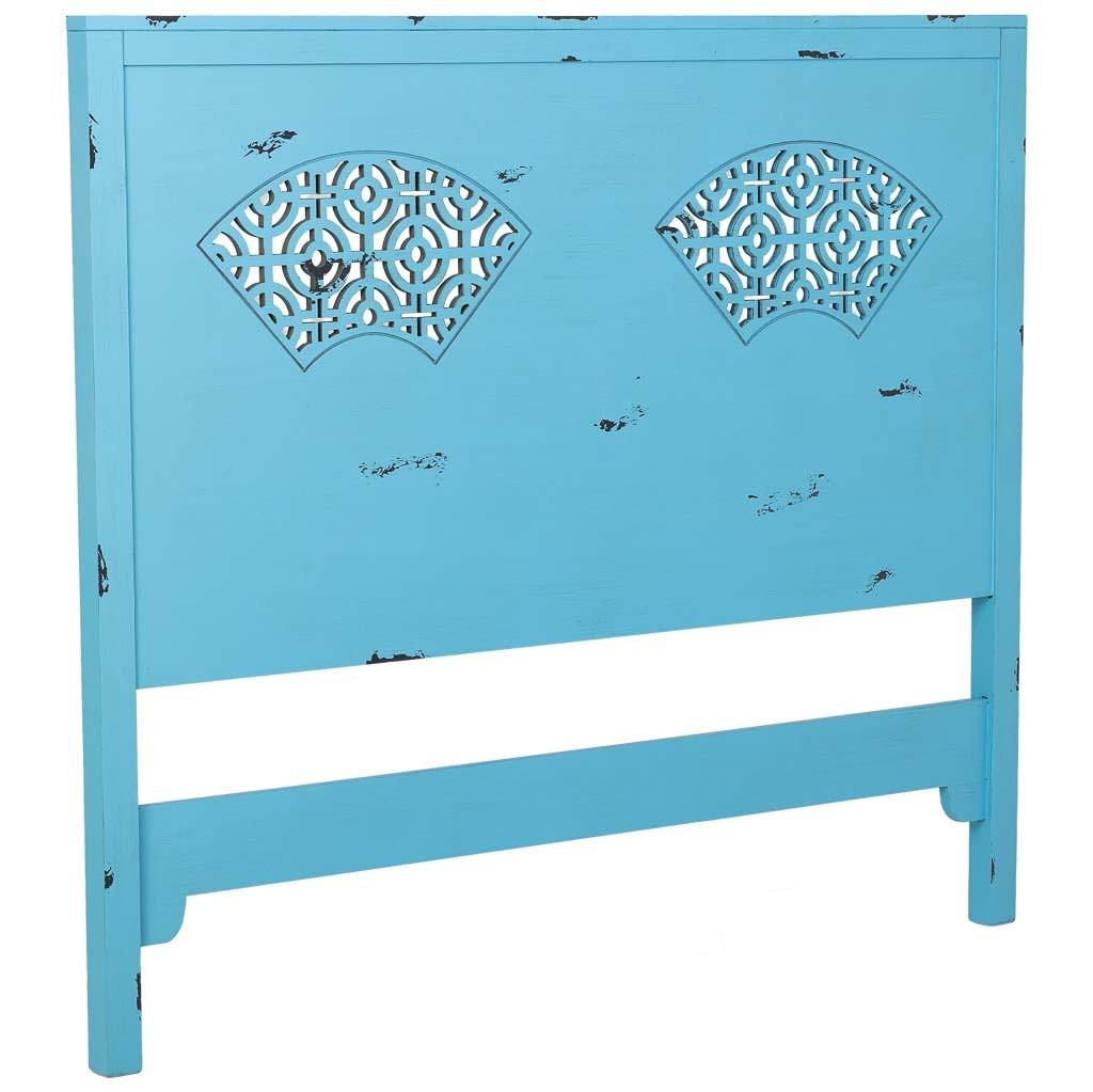 KOPFTEIL aus Holz und Gitter, 150x5x130cm - Blau, Holz (150/130/5cm) - Wanderlust