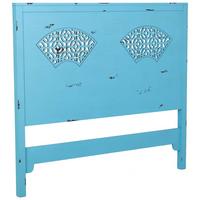 KOPFTEIL aus Holz und Gitter, 150x5x130cm - Blau, Holz (150/130/5cm) - Wanderlust