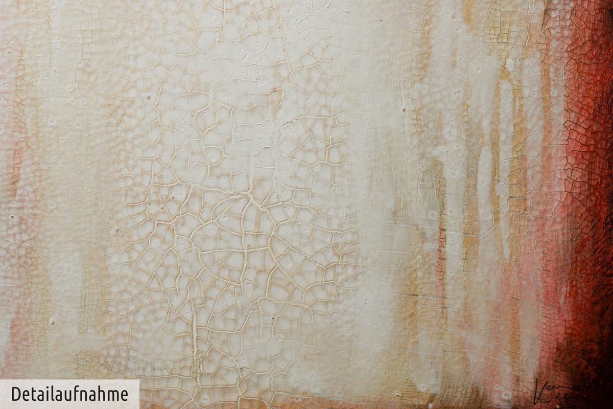 ACRYLBILD HANDGEMALT 150/50 cm - Rot/Braun, Holz/Textil (150/50cm) - KUNSTLOFT