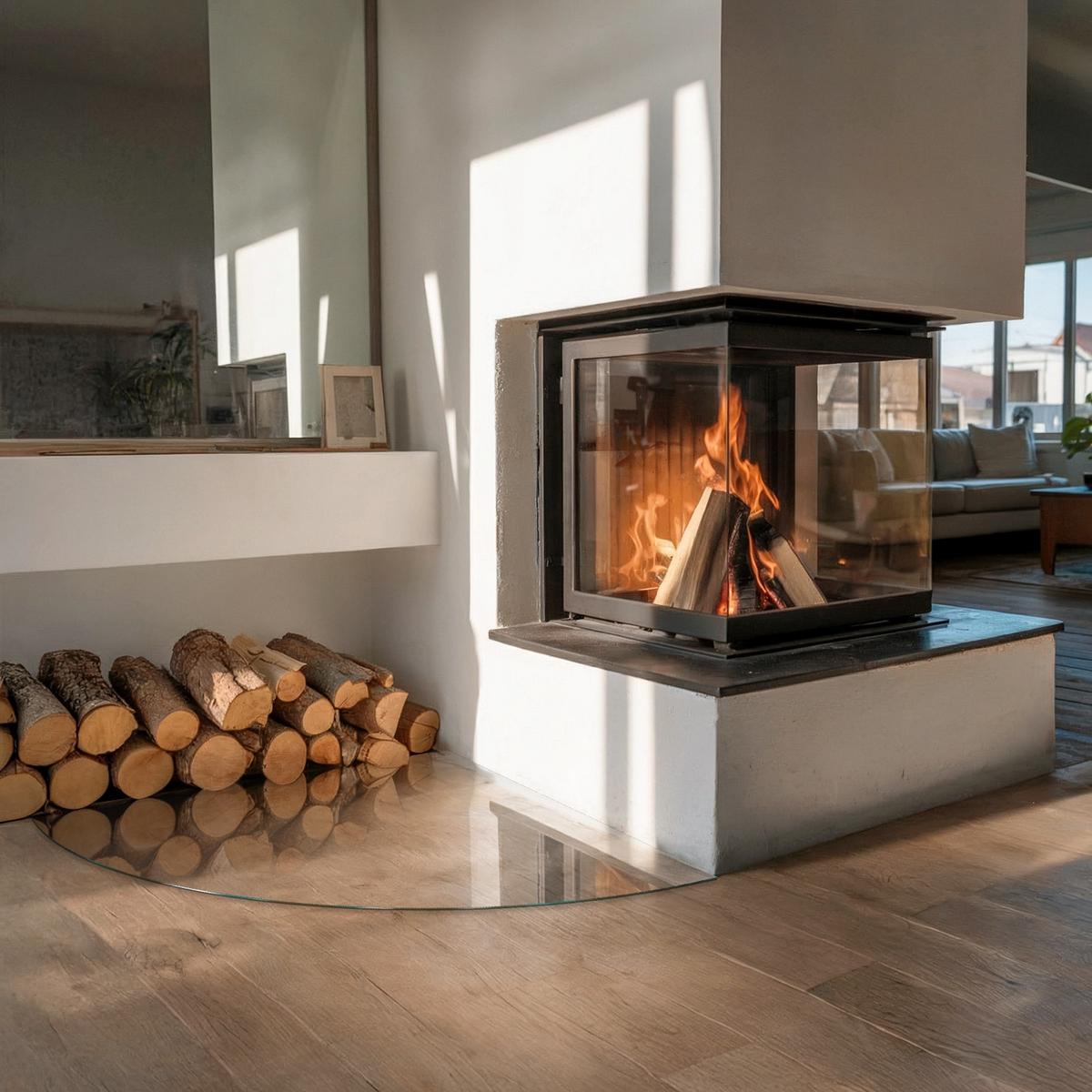 GLASPLATTE für Kamin transparent 100x100 cm - Transparent, Glas (100/100/0.4cm) - TULUP
