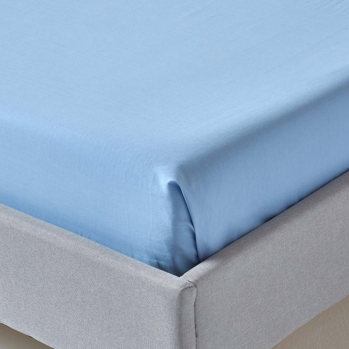 BETTLAKEN ohne Gummizug, Ägyptische Baumwolle, Fadendichte 200 - Blau, Textil (270/300cm) - Homescapes