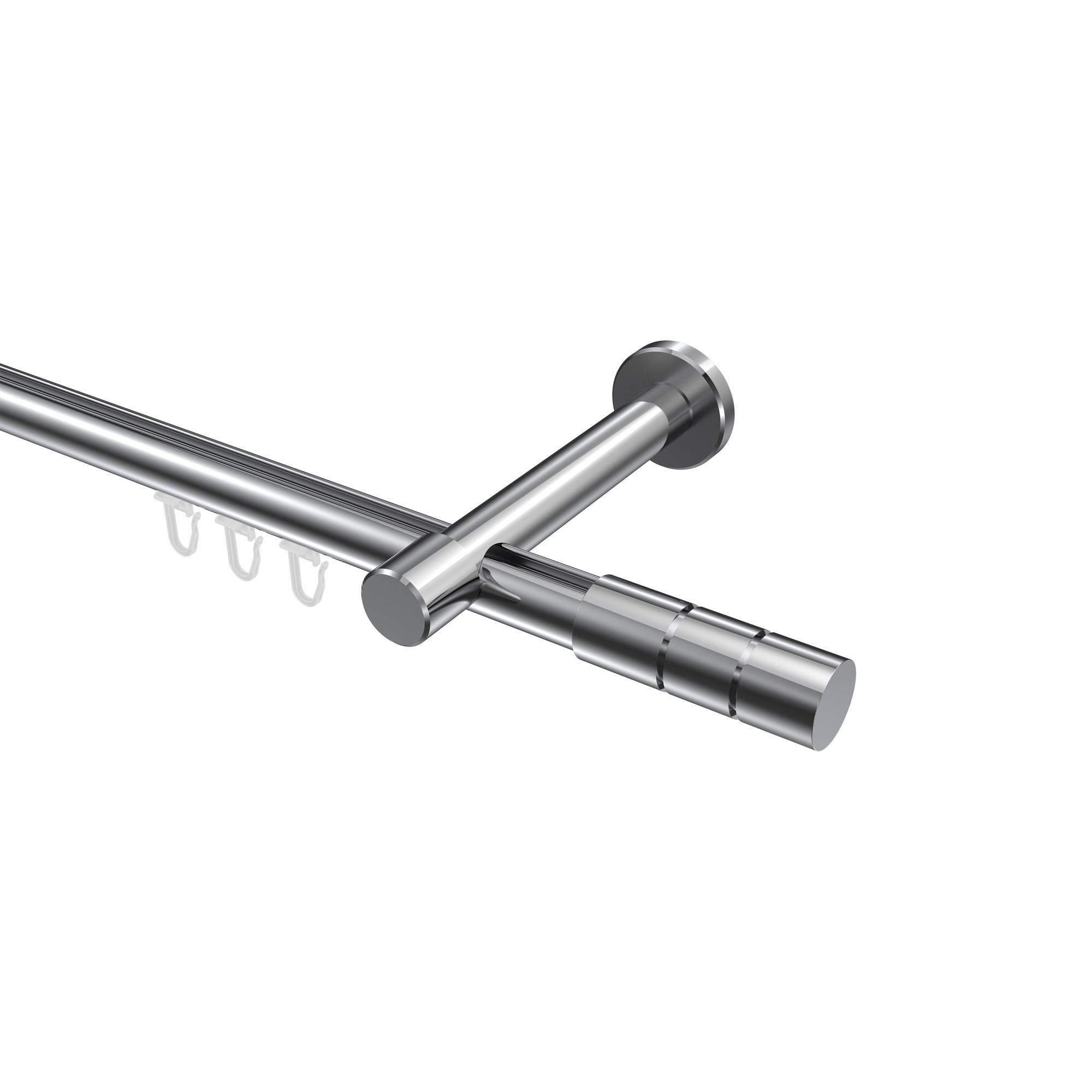 GARDINENSTANGE INNENLAUF Prestige Elanto 140 cm, 1-läufig, 20 mm Ø Chrom - Chromfarben, Metall (140cm) - INTERDECO