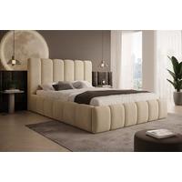 POLSTERBETT Vilo 180x200 mit Bettkasten und Stabilem Metallgestell - Beige, Textil (180/200cm) - Storez24