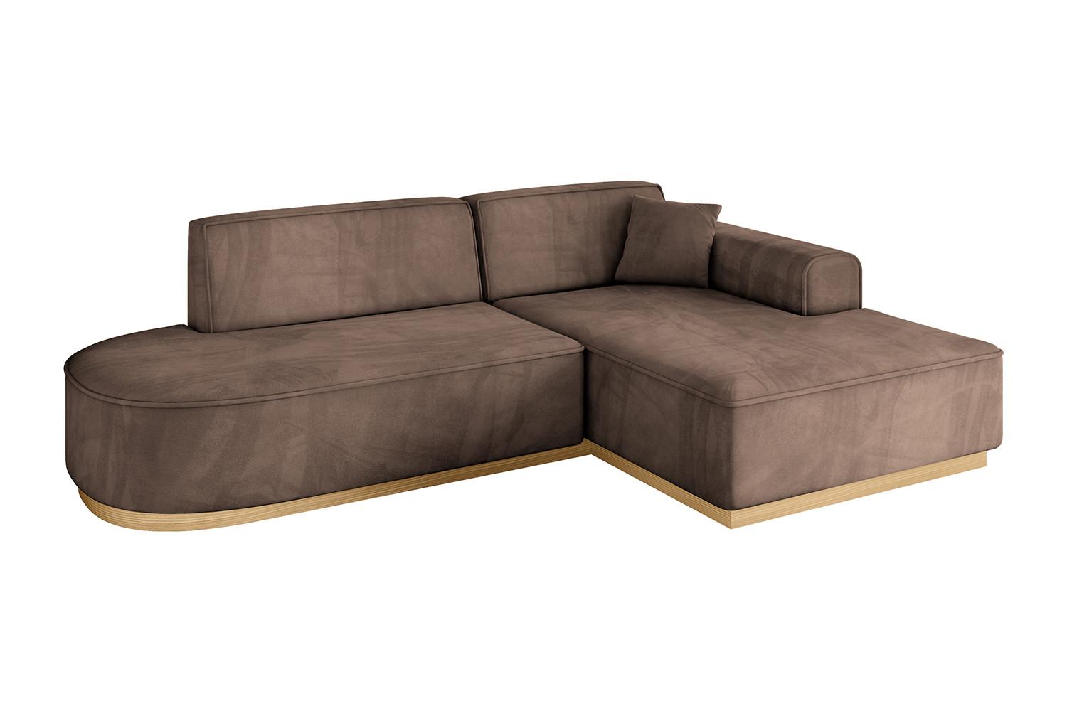 ECKSOFA Ottomane Rechts IREA-L1-v2 - 232x165x80 cm Braun - Braun, Holzwerkstoff/Textil (232/165cm) - ALTDECOR