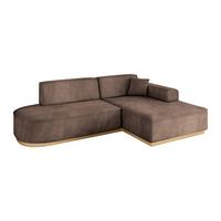 ECKSOFA Ottomane Rechts IREA-L1-v2 - 232x165x80 cm Braun - Braun, Holzwerkstoff/Textil (232/165cm) - ALTDECOR
