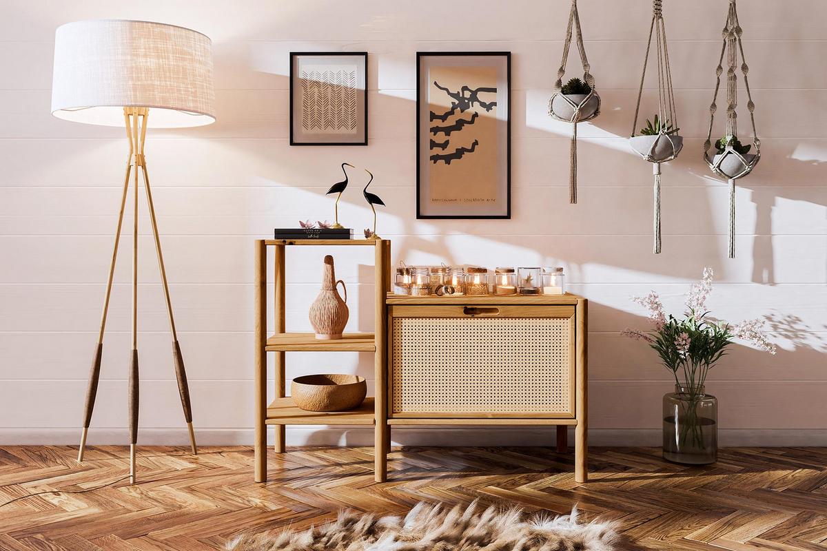 REGAL INA Wildeiche - Alteiche, Holz (115/86/46cm) - byoak
