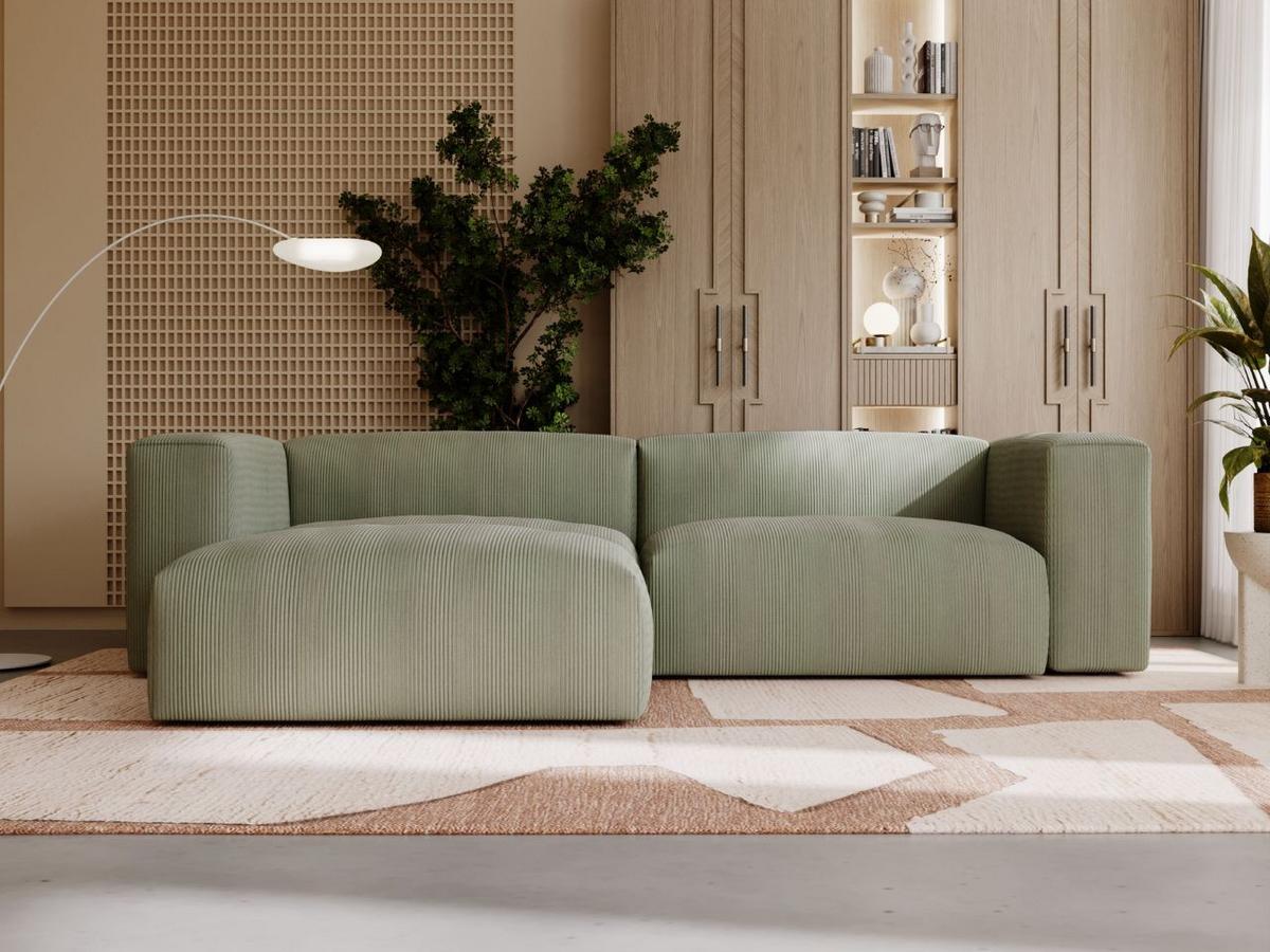 ECKSOFA Landi Grün Links - Schwarz/Grün, Kunststoff/Textil (180/240cm) - Graingold